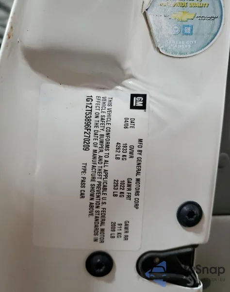 2006 Chevrolet Malibu Lt z USA, uszkodzony, nr VIN 1G1ZT53896F270209